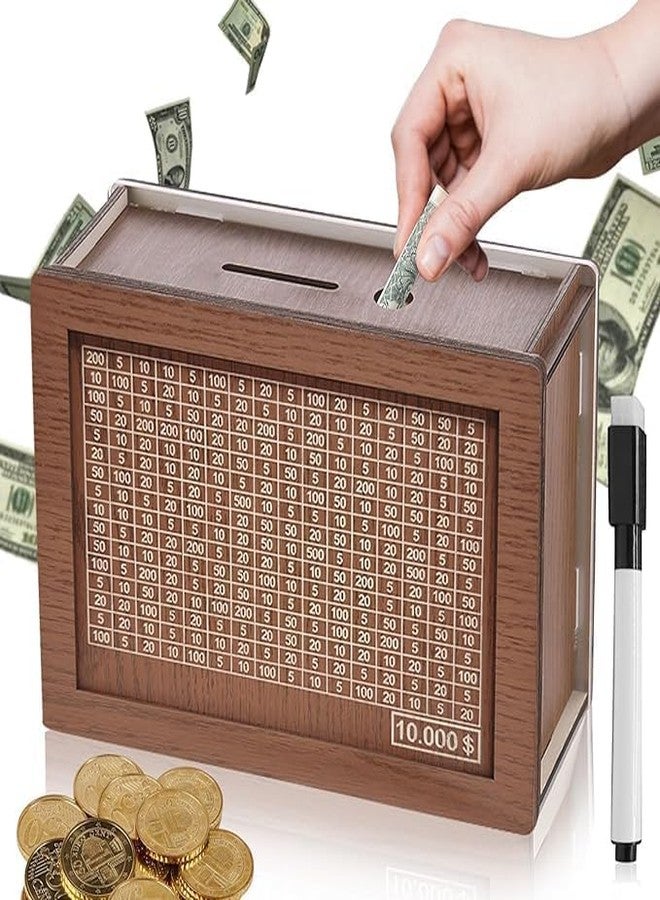 Drumstone 𝐃𝐫𝐮𝐦𝐬𝐭𝐨𝐧𝐞 𝟏𝟎-𝐘𝐞𝐚𝐫 𝐖𝐚𝐫𝐫𝐚𝐧𝐭𝐲 Wooden Money Box | Golden Goal Saver with ₹1,00,000 Tracking Chart, Secure Piggy Bank for Kids & Adults, Ideal for Daily Home & Office Savings. - Image 1